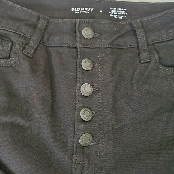 Old Navy Rockstar black Super Skinny Extra High Rise size 8 - Picture 2 of 8